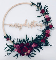 Christmas Wreath - 'Merry Christmas' - Love Bradbury