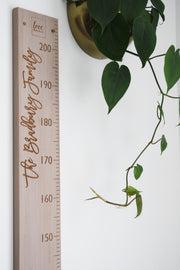 Personalised height chart with Madina Script font